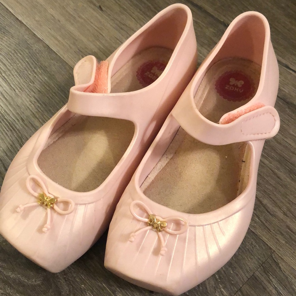 Zaxy (Mini Melissa style) ballet pink toe shoes 10